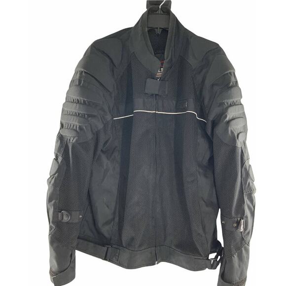 Bilt Mens BLM3 Blaze Mesh Black Padded Full Zip Biker Motorcycle Jacket Size XL - Picture 4 of 12